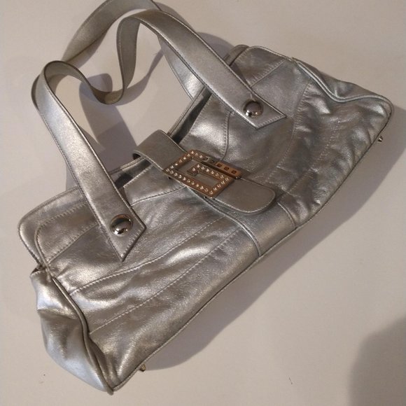 Guess Handbags - Swanky silver Guess hand bag